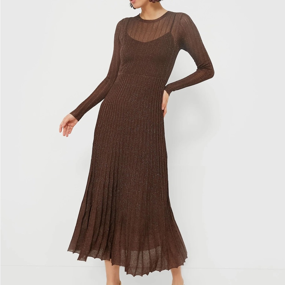 NWT Moon River brown shimmer maxi dress